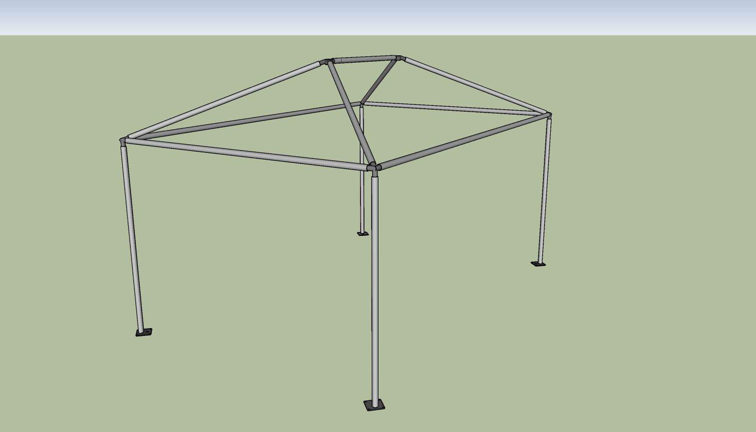 10x10 frame tent corner view